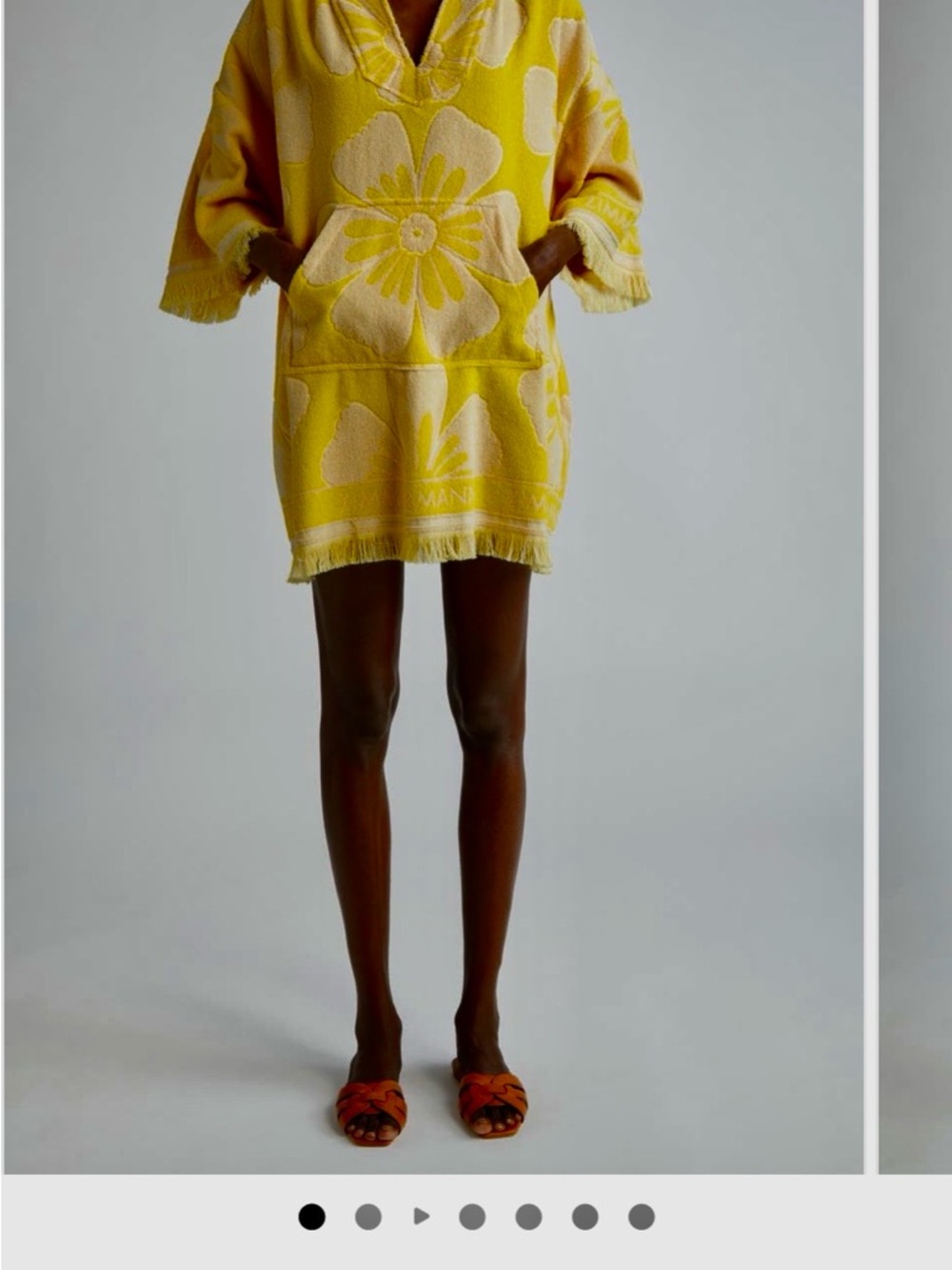 Zimmermann Yellow and Cream Floral Terry Coverup Mini